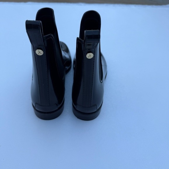 Sam Edelman Chelsea Black Tinsley Pull On Ankle Rain Boots Women's Size 11 - Picture 3 of 12